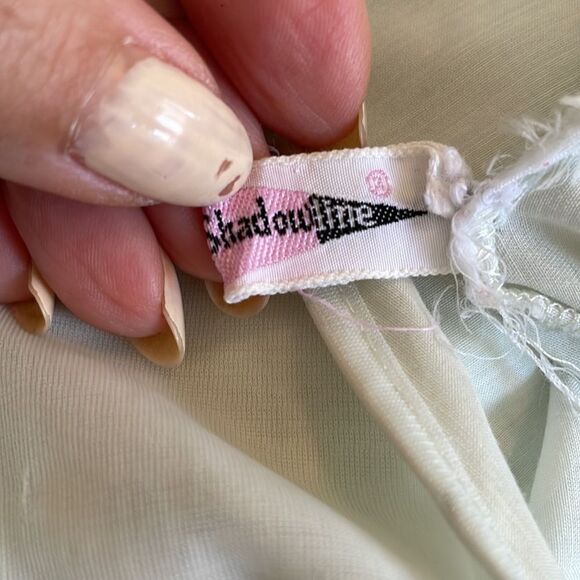 Vtg 60s Shadowline  light green cotton/polyester thin(almost sheer) gown & robe - Picture 9 of 11